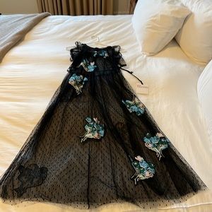 Red Valentino black floral overlay dress. Never worn. Tag still on